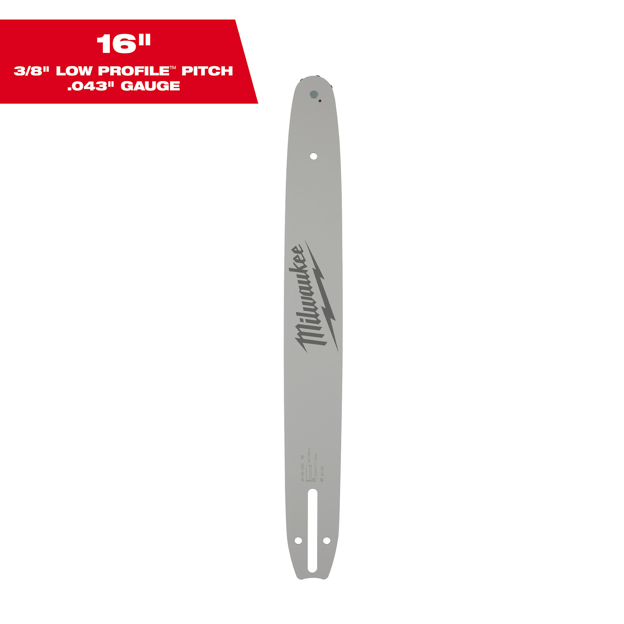 Milwaukee Chainsaw Guide Bar, 16in. Bar Length, Model# 48-09-3001